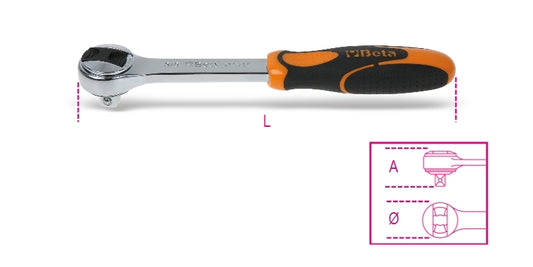 BETA Reversible ratchet 3/8" 72 teeth 