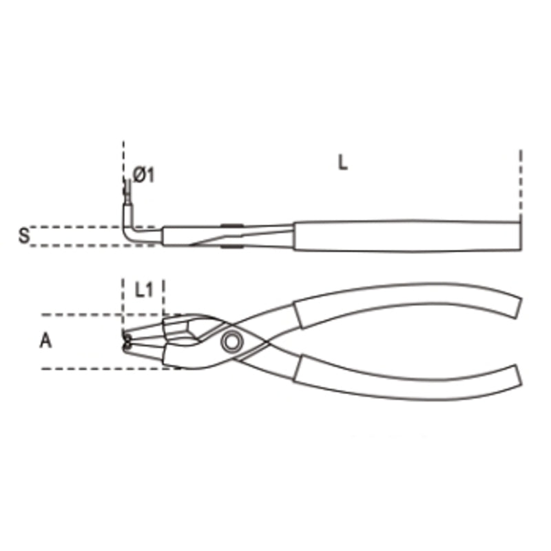 BETA Circlip Pliers Internal 90° Bend Points Size 170 