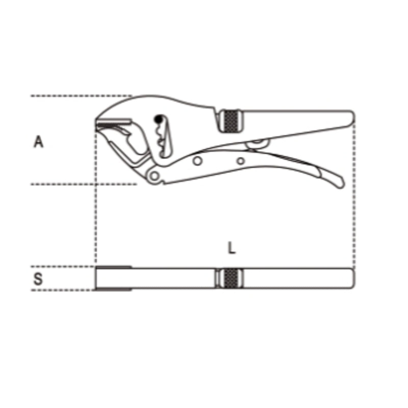 BETA Double Adjustable Long Jaw Grip Pliers 