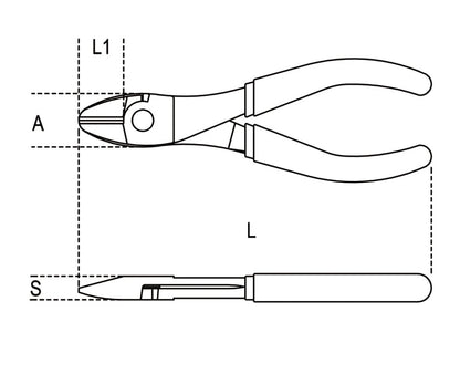 BETA Side cutting pliers heavy duty size 200 with two component handle