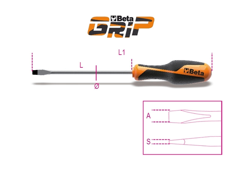 BETA Slotted screwdriver 5.5x125mm
