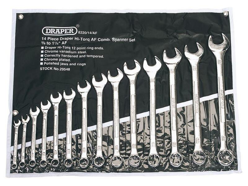DRAPER Ring / spanner set in inches 14 pieces