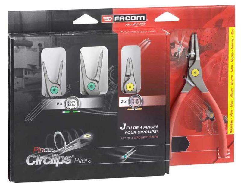 SET OF 4 CIRCLIP PLIERS CLOSED/OPEN STRAIGHT JAWS 