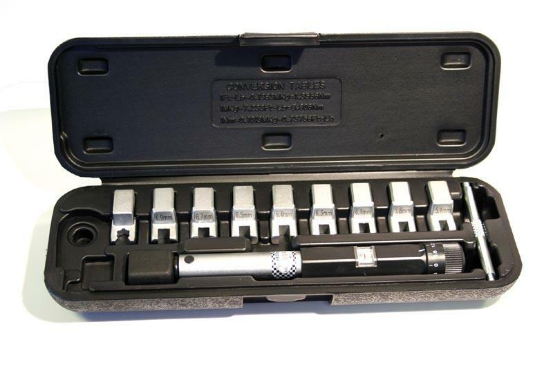 BUZETTI SPOKE TORQUE WRENCH 9 SOCKETS FROM 5.1 TO 6.9MM AND A 6 SIDED 