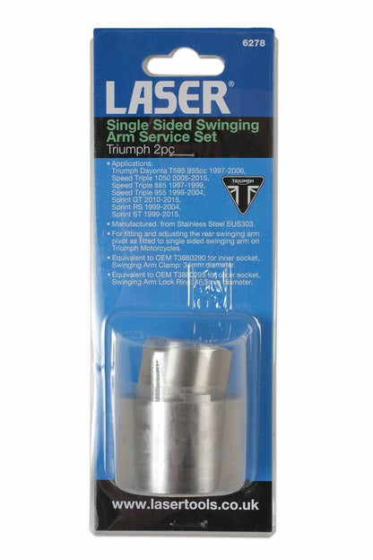 LASER TOOLS One-sided swingarm service set 2 pieces Triumph 