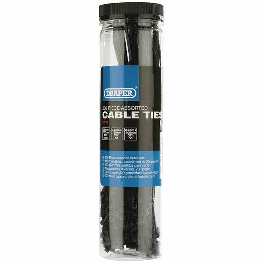 DRAPER Kabelbinders diverse maten 200 stuks