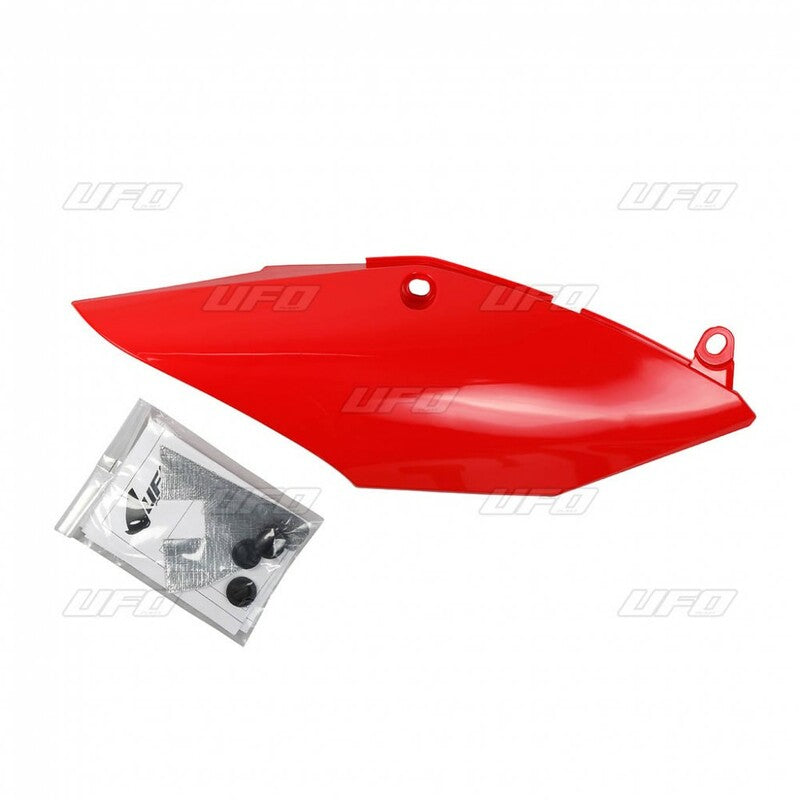 UFO Side Number Plates for Single Pipe Red Honda