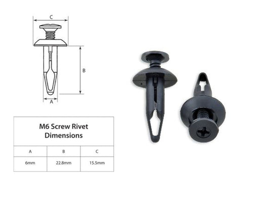 BOLT PLASTIC  KLINKNAGEL M6 PACK VAN 10 STUKS