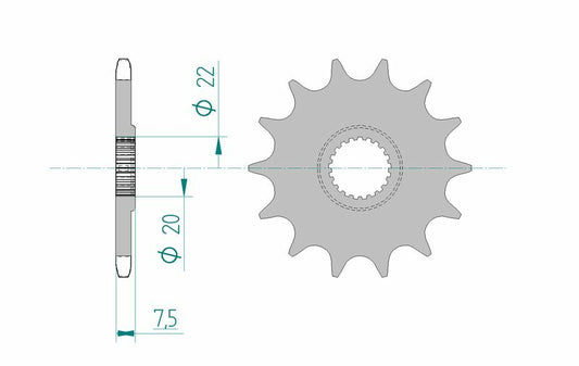 AFAM Steel self-cleaning front sprocket 20210 - 520