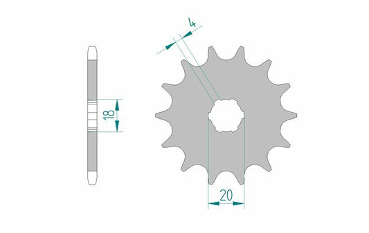 AFAM Staal standaard voortandwiel 20303 - 520