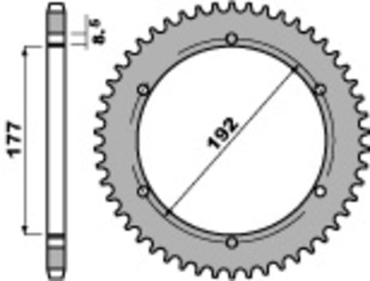 PBR Staal C45 standaard achtertandwiel 223 - 520