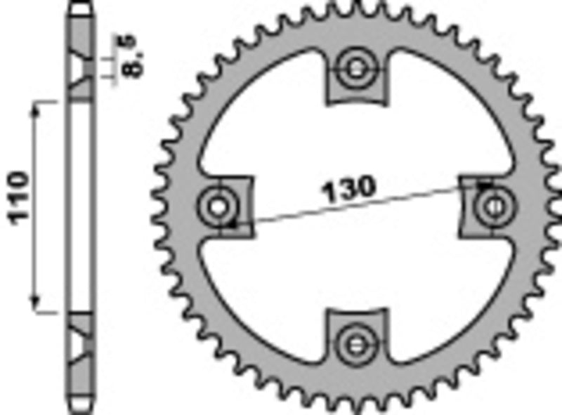 PBR Steel C45 standard rear sprocket 4306 - 420