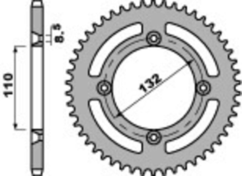 PBR Aluminium ultralicht achtertandwiel 4486 - 428