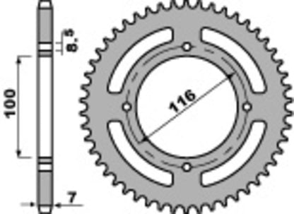 PBR Steel C45 standard rear sprocket 467M - 428