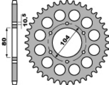 PBR Steel C45 standard rear sprocket 488 - 530