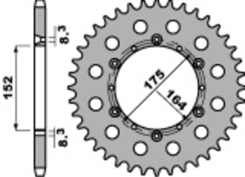 PBR Staal C45 standaard achtertandwiel 856 - 520