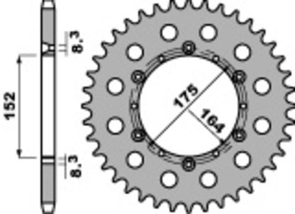 PBR Staal C45 standaard achtertandwiel 856 - 520