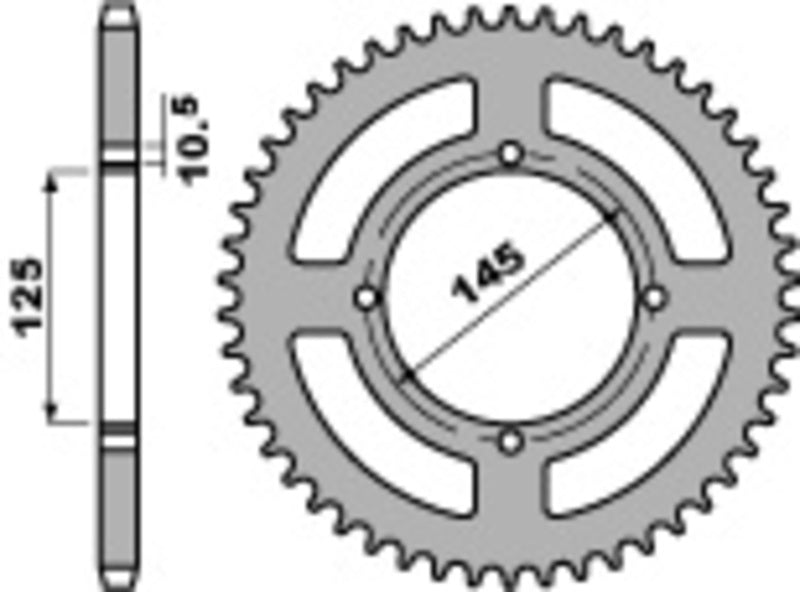 PBR Staal C45 standaard achtertandwiel 857 - 520