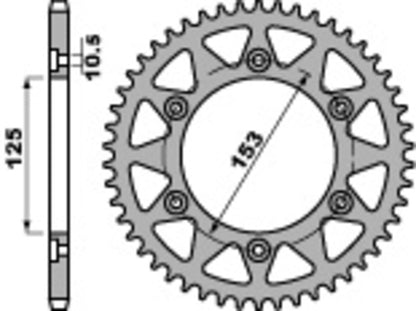 PBR Steel C45 standard rear sprocket 288 - 520