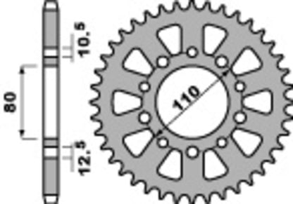 PBR Steel C45 standard rear sprocket 334 - 530