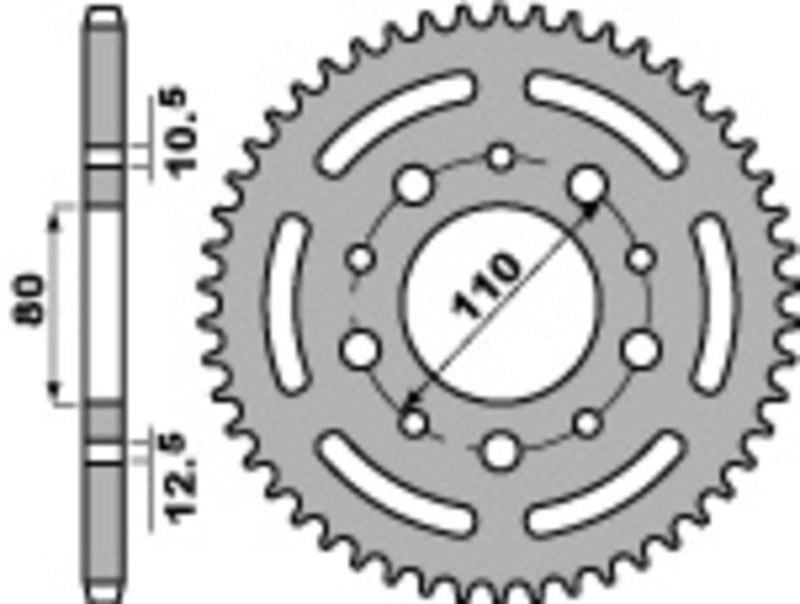 PBR Steel C45 standard rear sprocket 4350 - 525