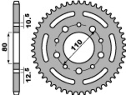 PBR Steel C45 standard rear sprocket 4350 - 525