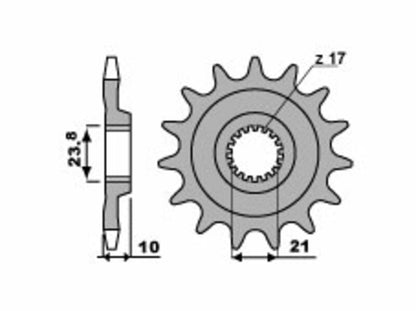 PBR Staal standaard voortandwiel 2260 - 520