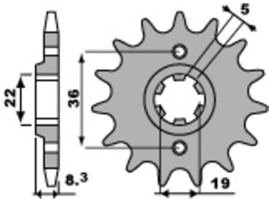 PBR Staal standaard voortandwiel 2502 - 520