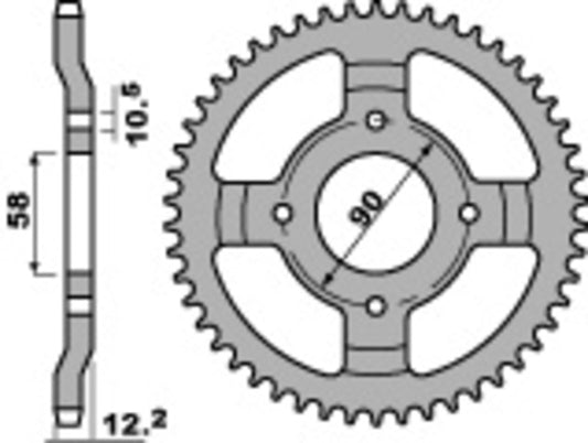 PBR Staal standaard voortandwiel 273 - 520