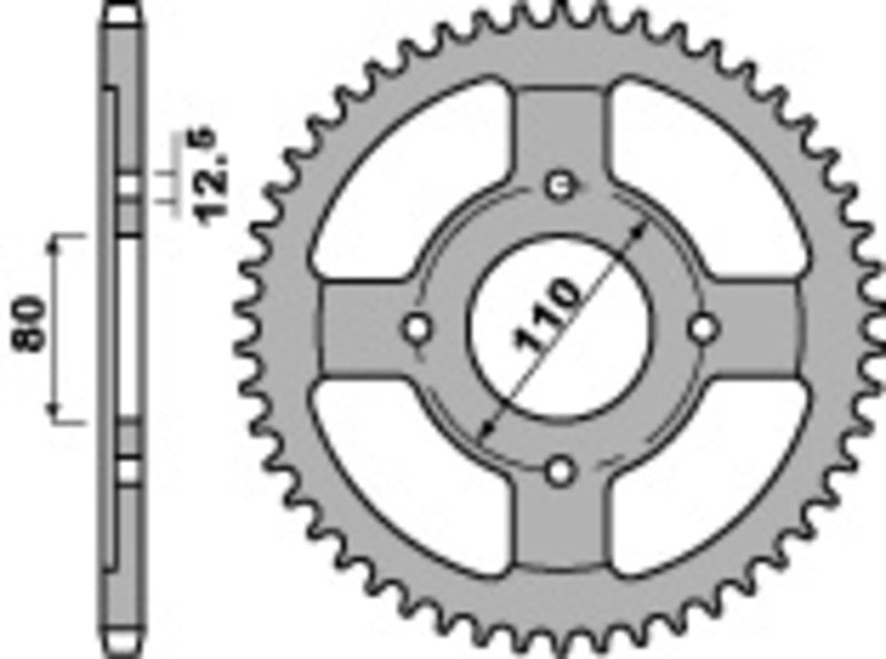 PBR Staal standaard voortandwiel 284 - 525