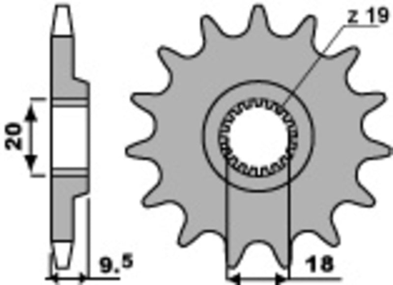 PBR Staal standaard voortandwiel 333 - 520