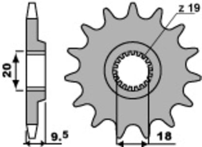 PBR Staal standaard voortandwiel 333 - 520