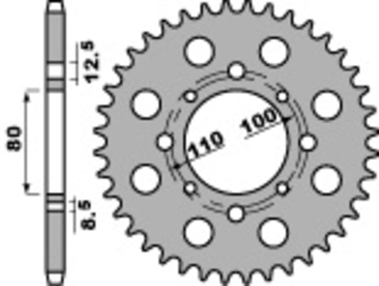 PBR Staal standaard voortandwiel 333 - 520