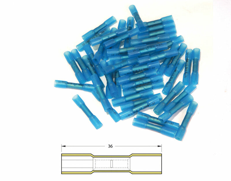 SHRINK TUBE 1.5 - 2.5 Ø 1.5/2.5 - PACK X50 TRANSPARENT BLUE