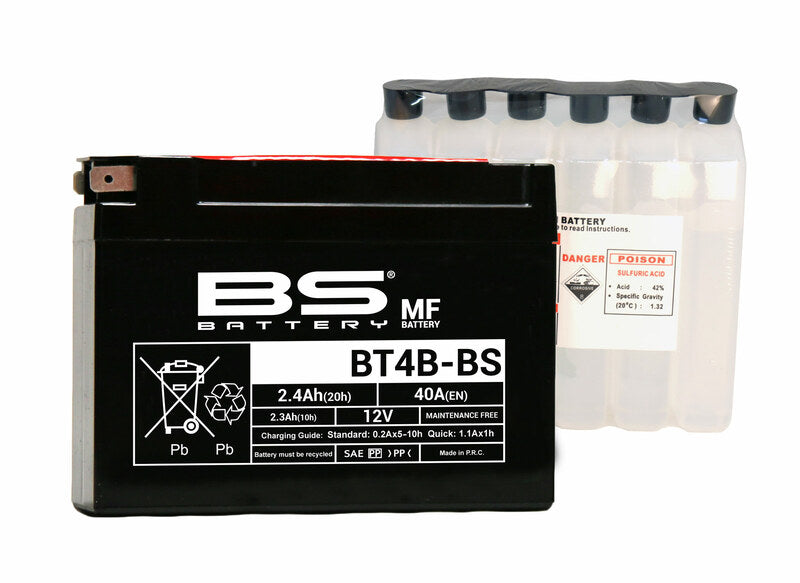 BS BATTERY Battery Maintenance-free with acid pack - BT4B-BS
