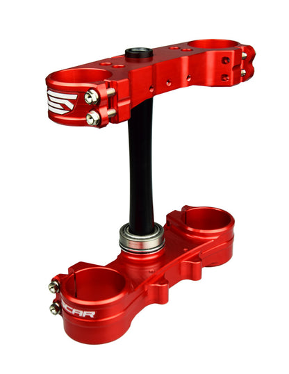 SCAR Triple Clamp OE Offset Red 