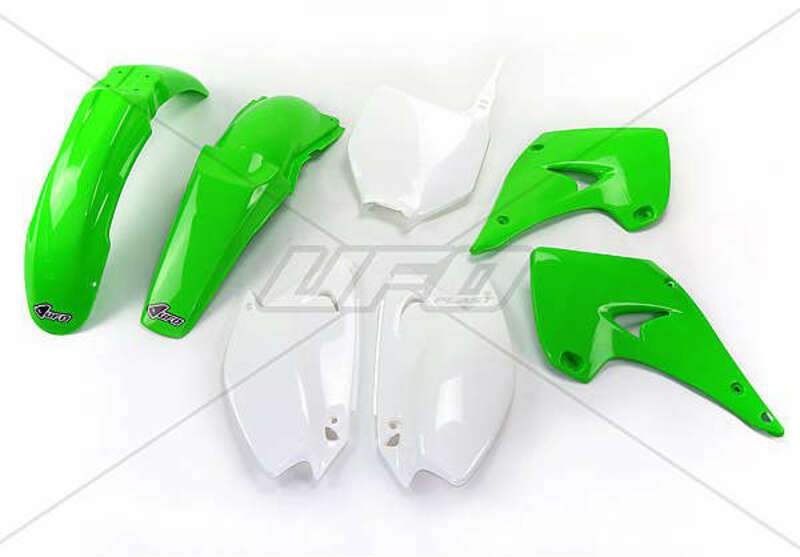 UFO Plastic kit OEM kleur groen/wit Kawasaki KX125/250