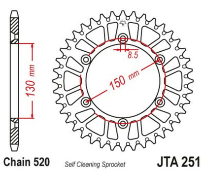 Rear sprocket JT SPROCKETS Aluminium Standard - 520