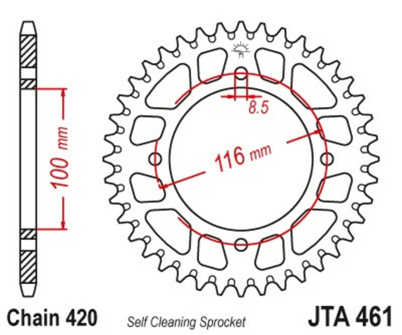 Rear sprocket JT SPROCKETS Aluminium Standard - 420
