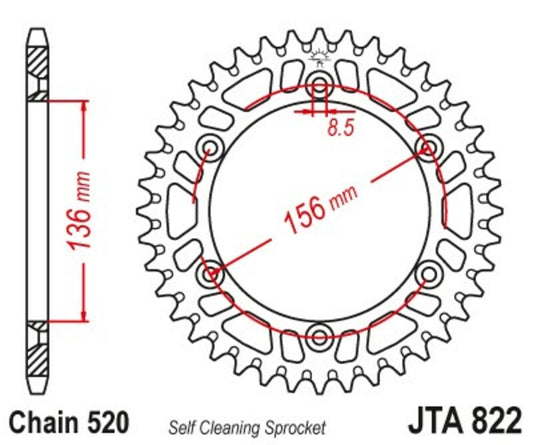 Rear sprocket JT SPROCKETS Aluminium Standard - 520