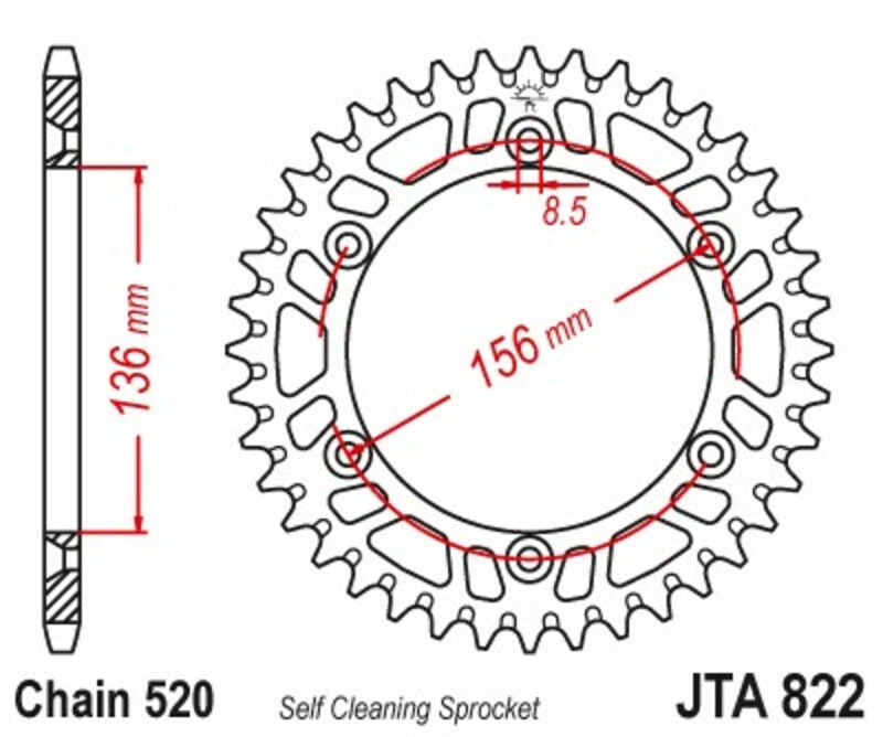 Rear sprocket JT SPROCKETS Aluminium Standard - 520
