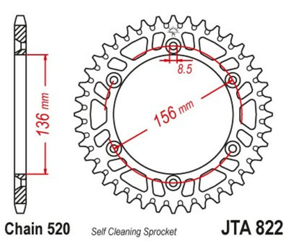 Rear sprocket JT SPROCKETS Aluminium Standard - 520