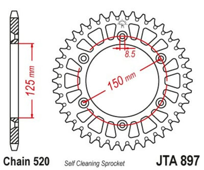 Rear sprocket JT SPROCKETS Aluminium Standard - 520