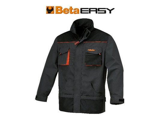 BETA Werkjas in t/c canvas 260 g/m² oxford inzetstukken grijs maat S