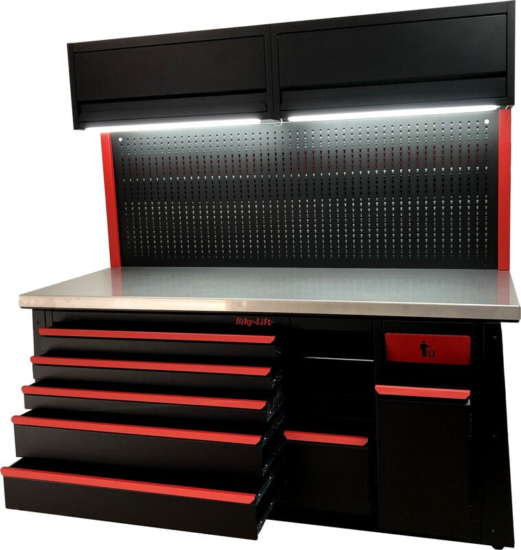 BIKE-LIFT Workstation Iron Bench Top with Mat - 2000mm - MF-BL BIKE2000