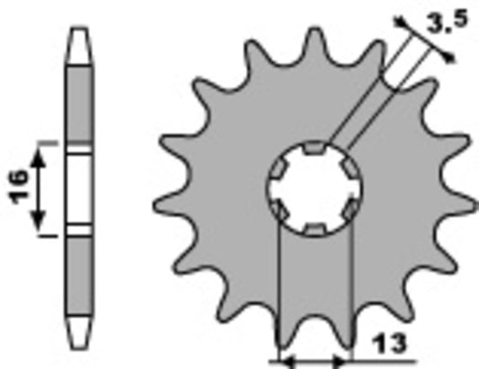 PBR Staal standaard voortandwiel 415 - 420