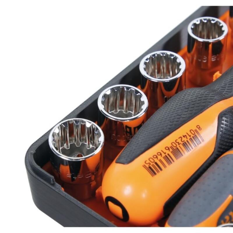 BETA Assortment of 11 hexagon sockets, 21 bits and 7 accessories, in plastic case