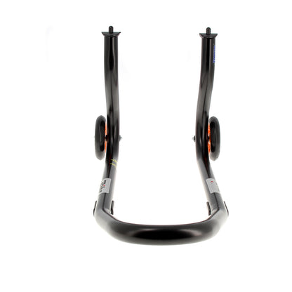 BIHR Home Track Paddock Stand Front Fixed Adapters Black with Orange Wheels