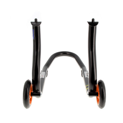 BIHR Home Track Paddock Stand Front Fixed Adapters Black with Orange Wheels