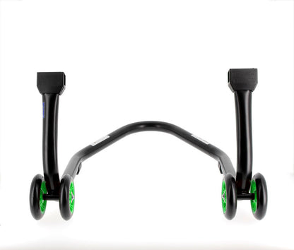 BIHR Home Track Paddock Stand Rear "L" Adapters Black with Green Wheels 
